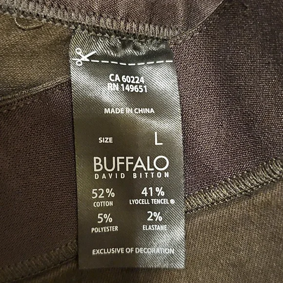 Buffalo David Bitton Olive Green Jeans - Picture 3 of 4